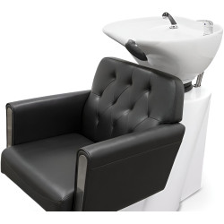 Кресло-мойка парикмахерская Quirumed Genova (Black/White) Thumb