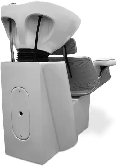 Кресло-мойка парикмахерская Quirumed Milano (Black/Brown/White) - 3