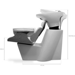 Кресло-мойка парикмахерская Quirumed Milano (Black/Brown/White) Thumb