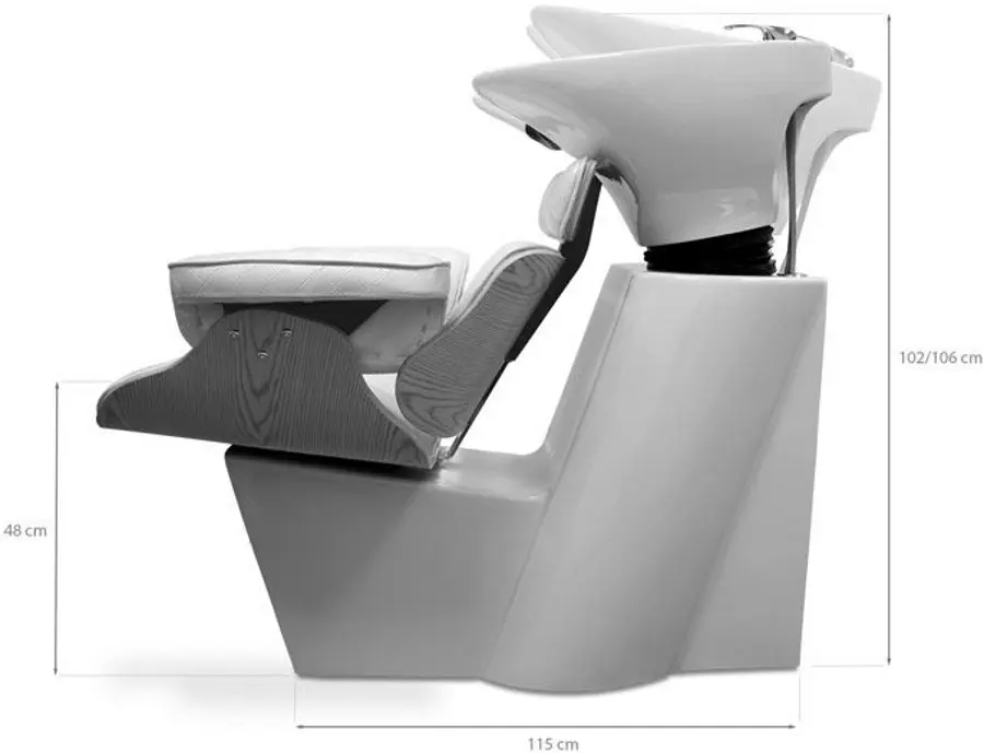 Кресло-мойка парикмахерская Quirumed Milano (Black/Brown/White) - 5