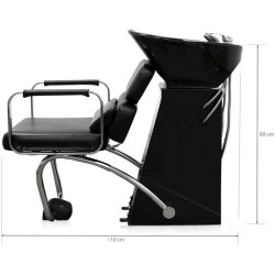 Fotoliu-scafa pentru frizerie Quirumed Modena (Black) Thumb