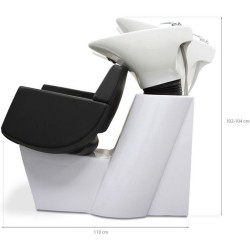 Кресло-мойка парикмахерская Quirumed Mykonos (Black/White) Thumb