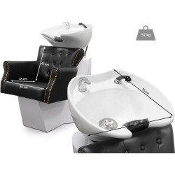 Кресло-мойка парикмахерская Quirumed Napoli (Black/White) Thumb
