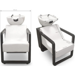 Кресло-мойка парикмахерская Quirumed Positano (White/Black) Thumb