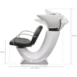 Fotoliu-scafa pentru frizerie Quirumed Roma (Black/White) Thumb