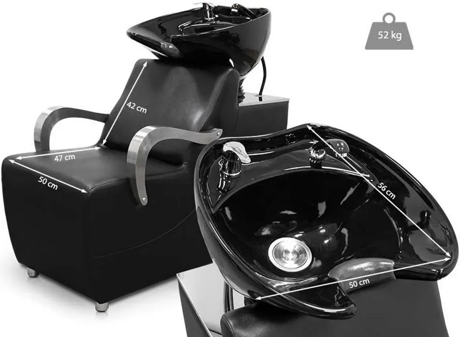 Кресло-мойка парикмахерская Quirumed Torino (Black) - 5