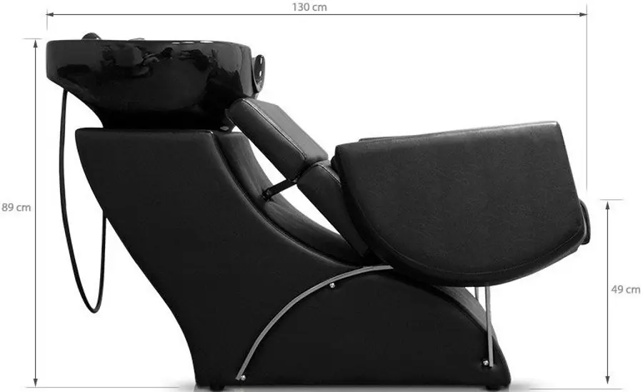 Кресло-мойка парикмахерская Quirumed Treviso (Black) - 3