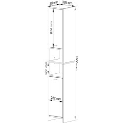 Пенал Akord Beti 2D1W (Artisan Oak/White) Thumb