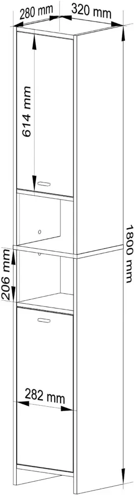 Пенал Akord Beti 2D1W (Artisan Oak/White) - 4
