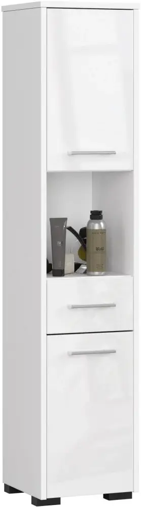 Пенал Akord Fin 2D1SZ1W PK (White/White Gloss) - 2