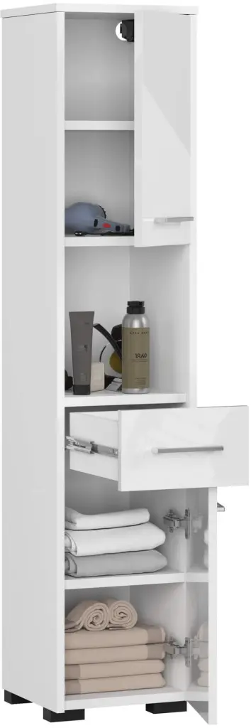 Пенал Akord Fin 2D1SZ1W PK (White/White Gloss) - 3