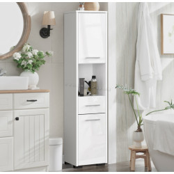 Пенал Akord Fin 2D1SZ1W PK (White/White Gloss)