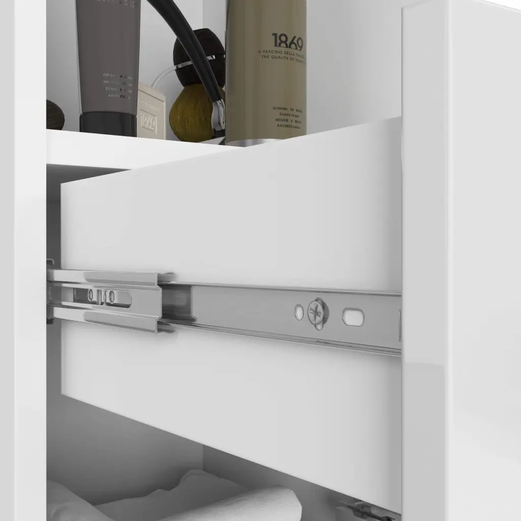 Пенал Akord Fin 2D1SZ1W PK (White/White Gloss) - 4