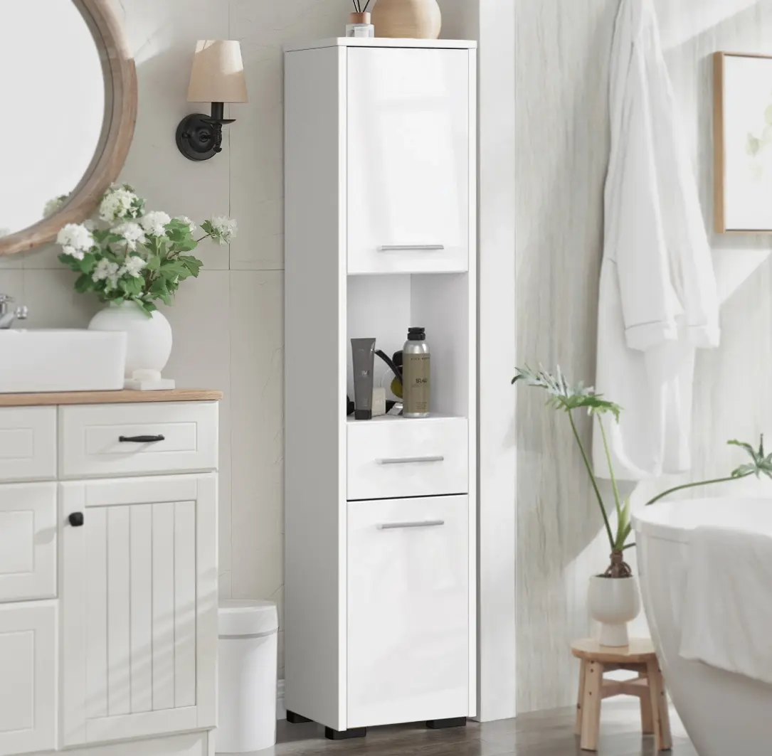 Пенал Akord Fin 2D1SZ1W PK (White/White Gloss)