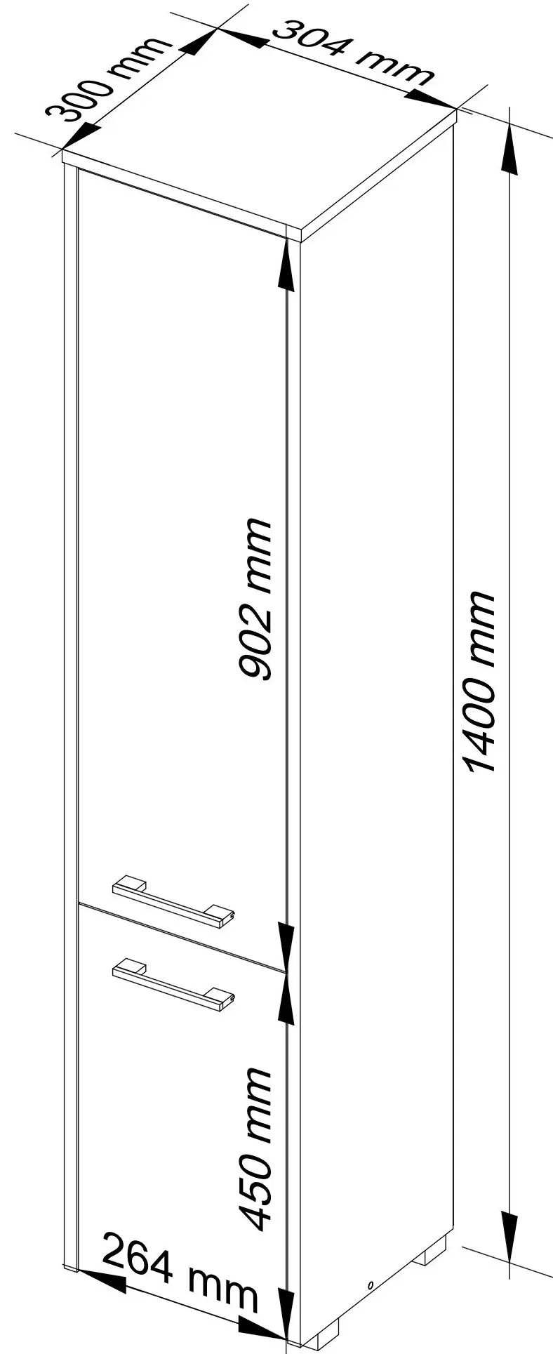 Penal Akord Fin 30 2D 140cm (Artisan Oak/White)