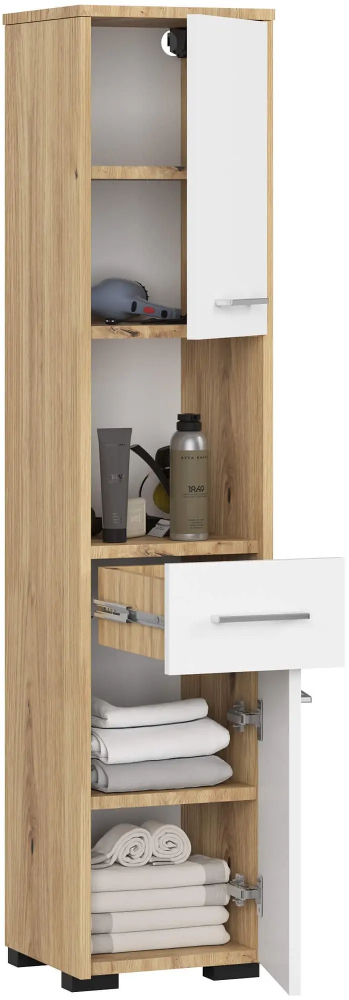 Penal Akord Fin 30 2D1SZ1W 140cm (Artisan Oak/White)