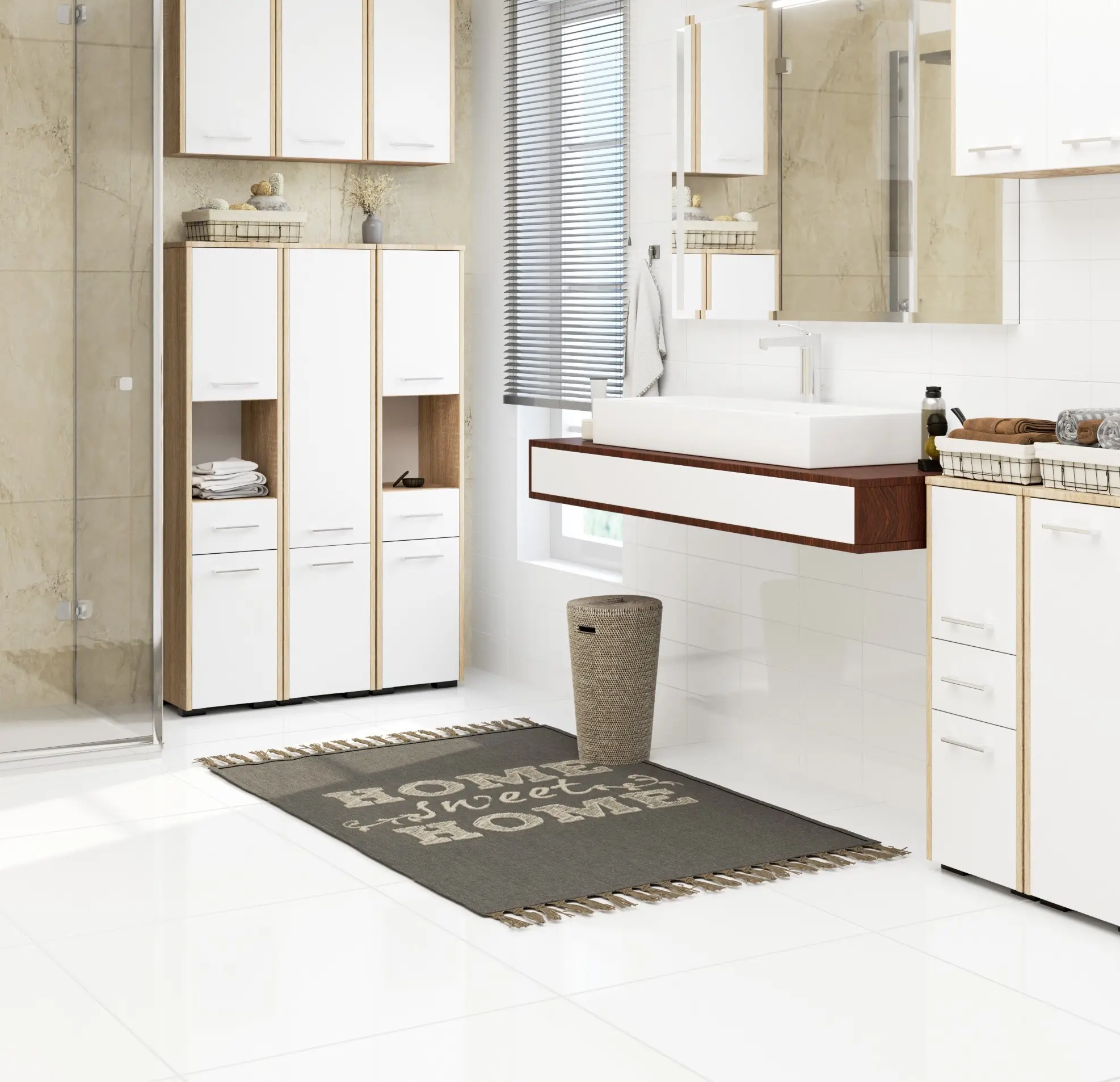 Penal Akord Fin 30 2D1SZ1W 140cm (Sonoma Oak/White)