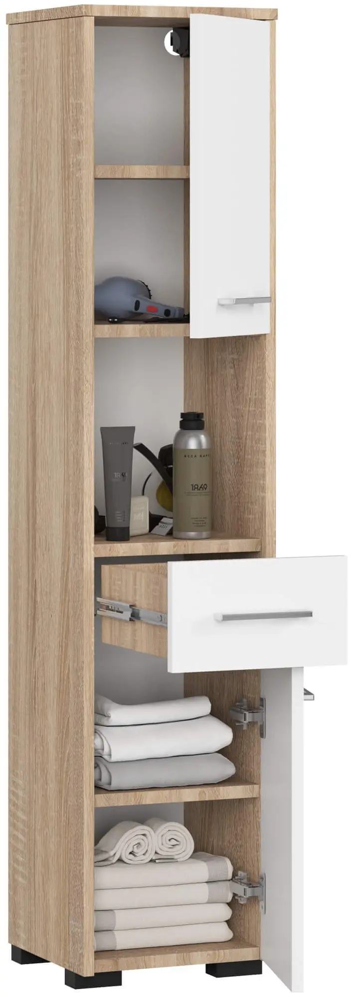 Penal Akord Fin 30 2D1SZ1W 140cm (Sonoma Oak/White)