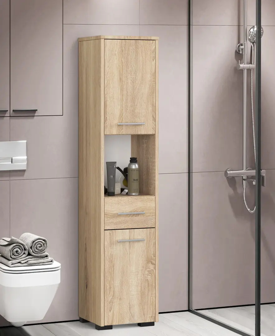 Пенал Akord Fin 30 2D1SZ1W 140см (Sonoma Oak)