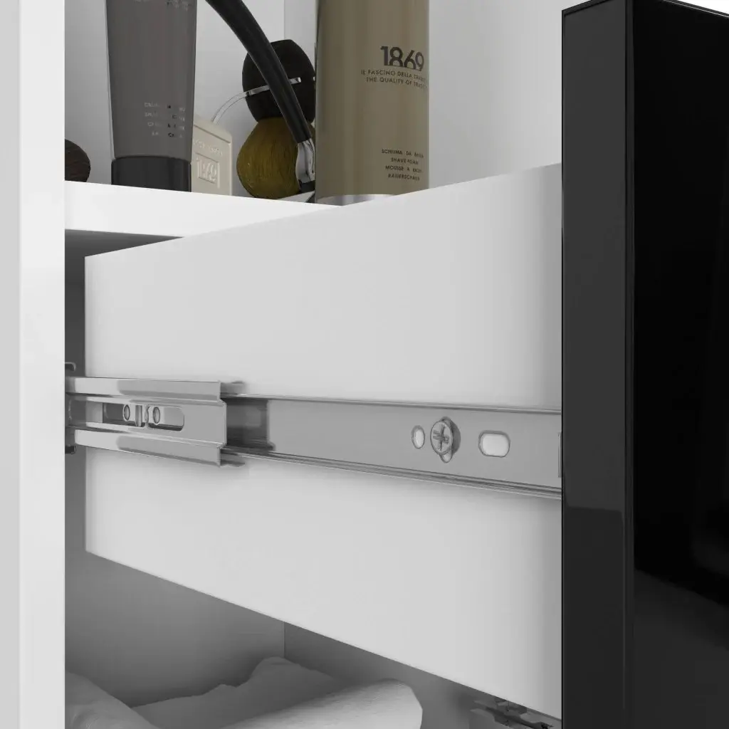 Пенал Akord Fin 30 2D1SZ1W 140см (White/Black Gloss)