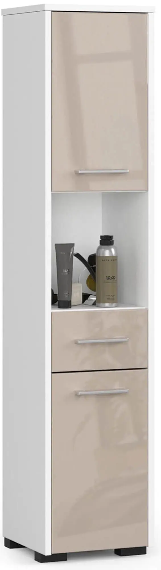 Penal Akord Fin 30 2D1SZ1W 140cm (White/Cappuccino Gloss)