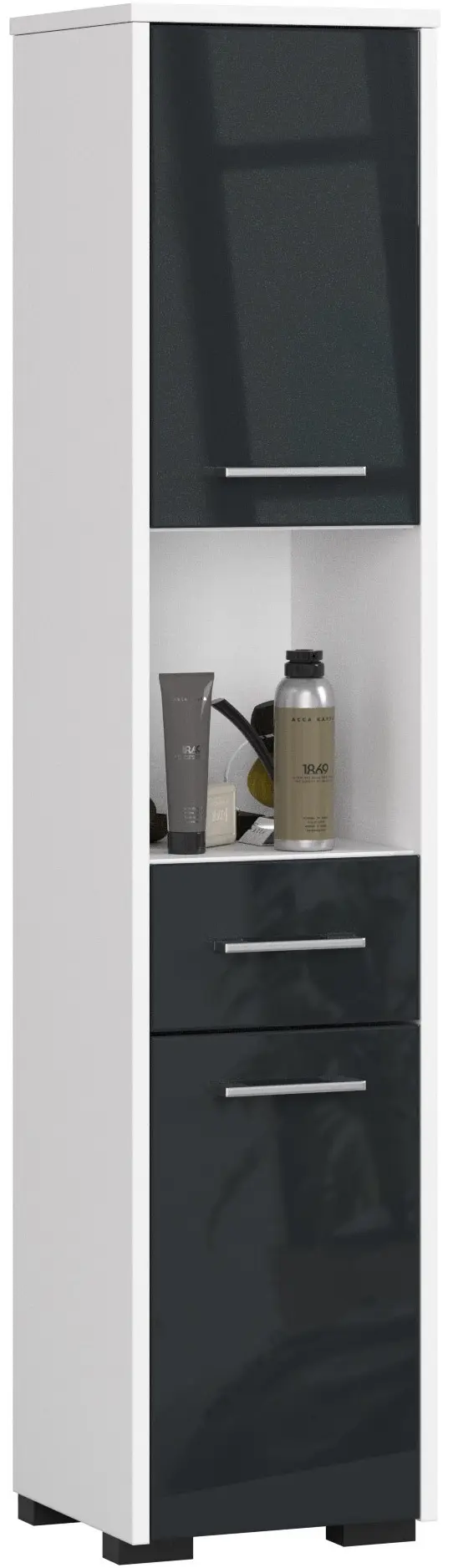 Penal Akord Fin 30 2D1SZ1W 140cm (White/Graphite Gloss)