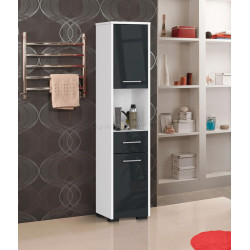 Penal Akord Fin 30 2D1SZ1W 140cm (White/Graphite Gloss)