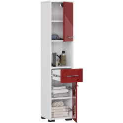 Penal Akord Fin 30 2D1SZ1W 140cm (White/Red Gloss) Thumb