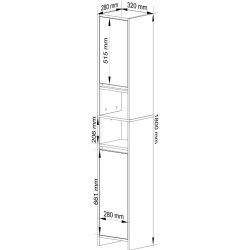 Пенал Akord Uni 2D2W (Artisan Oak) Thumb