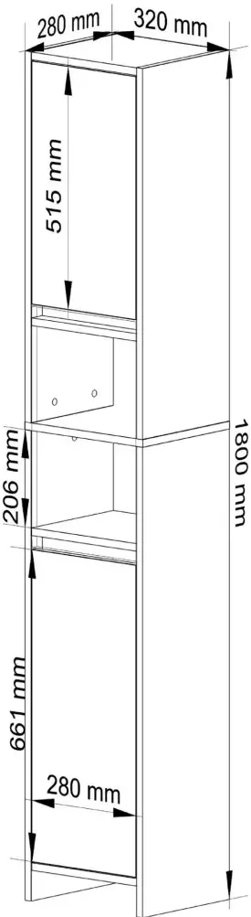 Penal Akord Uni 2D2W (Artisan Oak/White) - 4