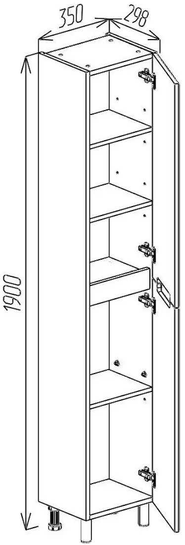 Penal Bayro Positano 350x1900 (White Matte) - 6