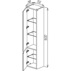 Пенал Bayro Santos 35x160x30 левый (White Matte) Thumb