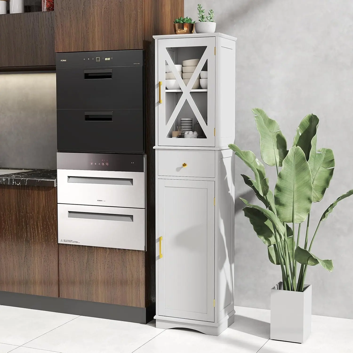 Пенал Costway JV12637WH (White) - 5