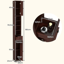 Пенал-стеллаж Costway JV11918BN (Brown) Thumb