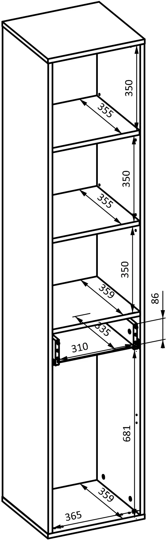 Стеллаж Helvetia Rosa 30CDNO66 (Congo/Oiled Oak)