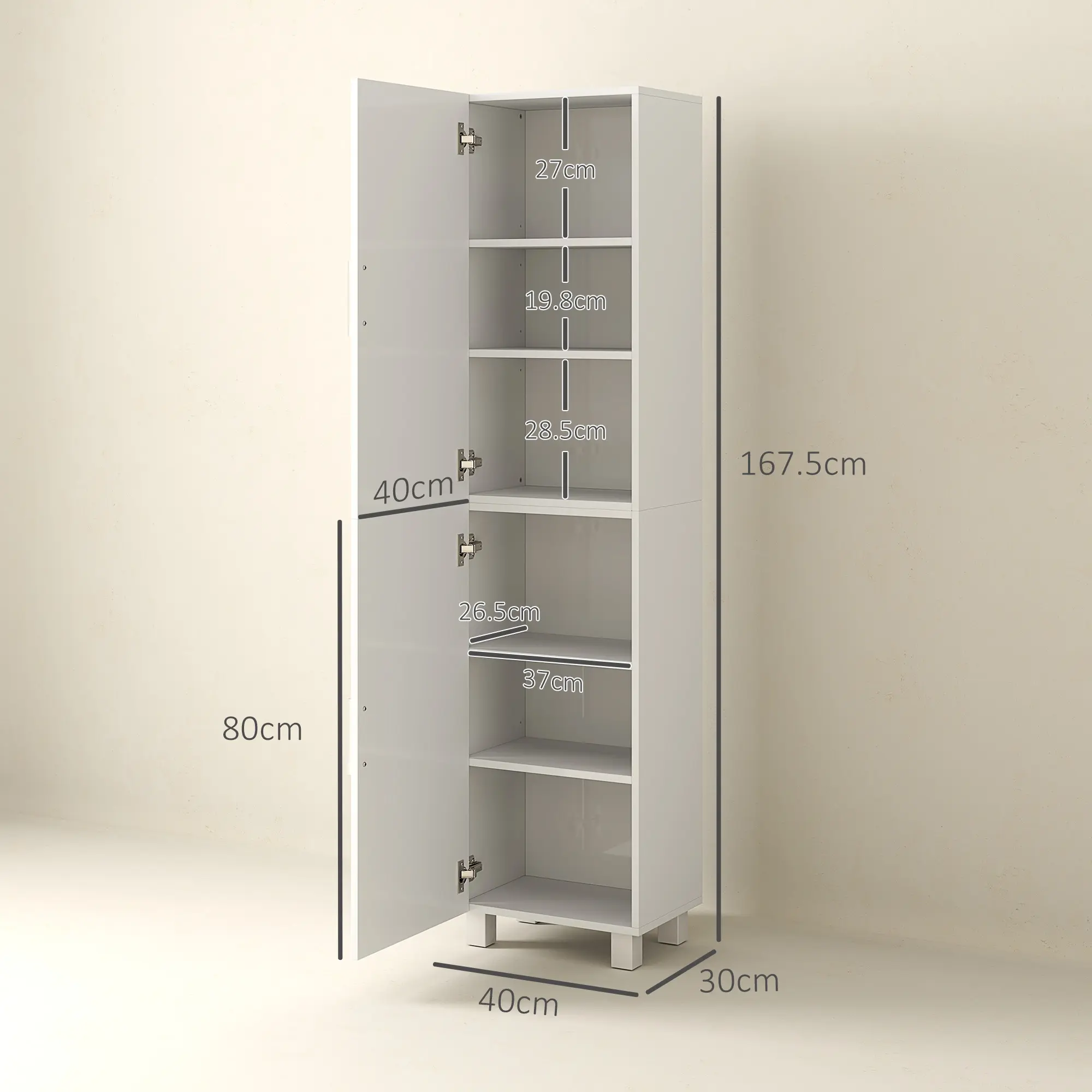 Penal Homcom 834-749V01WT (White Gloss) - 4