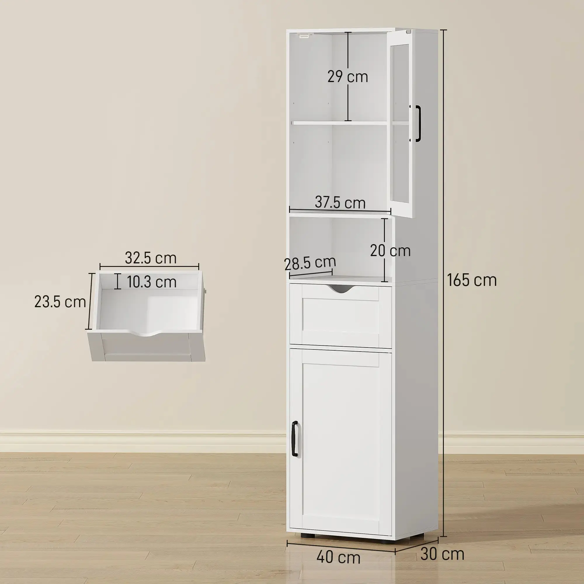 Penal Homcom 834-896V00WT (White) - 5