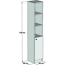Etajera Mirage Meble Trend 30x170x30 (Sapphire Oak) Thumb