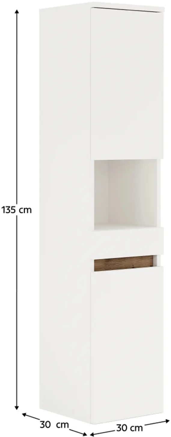 Пенал навесной Tempo Kondela Choice (White/Artisan Oak) - 5