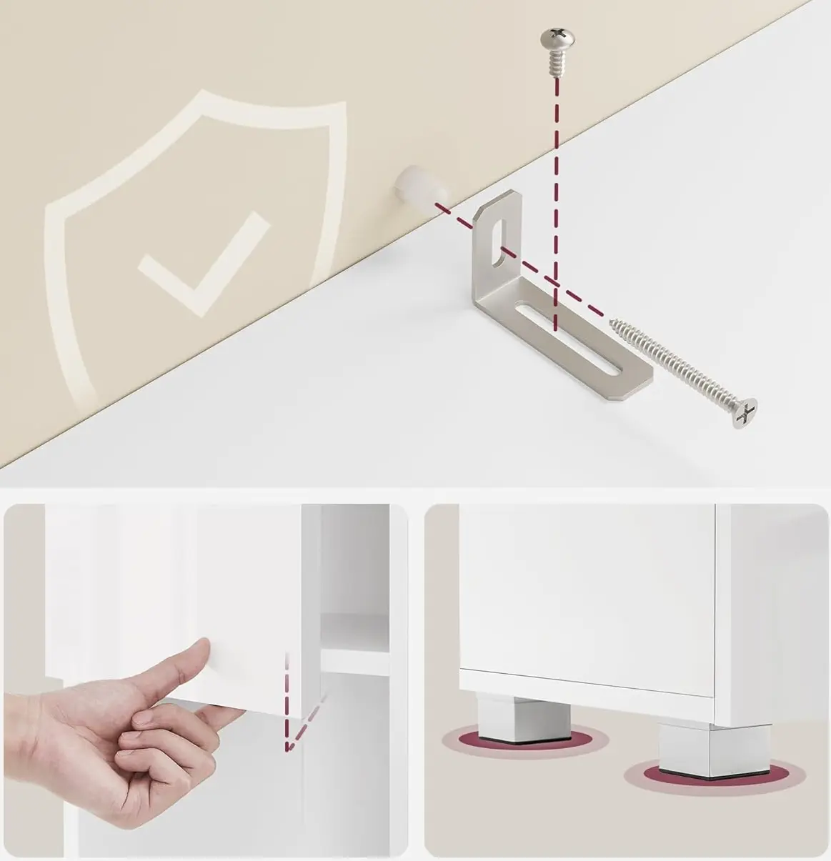 Пенал Vasagle BBC560P31 (White Gloss) - 4