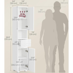 Пенал Vasagle BBC560P31 (White Gloss) Thumb