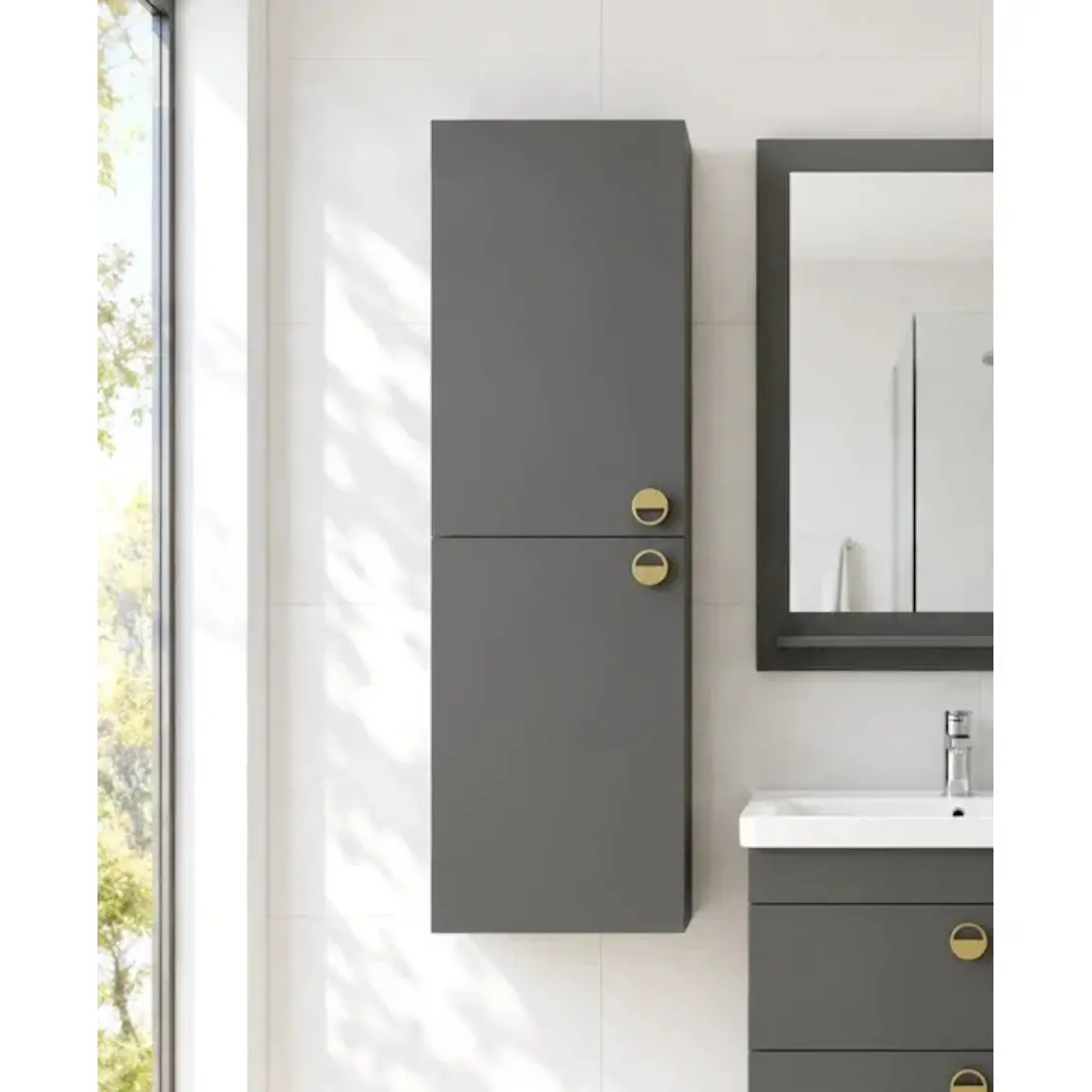Пенал Vasto Furniture Diplomat 2U 400x1200 (Anthracite/Mocha)