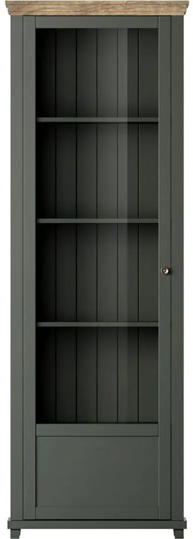 Vitrina Helvetia Evora №05 1D Green/Lefkas Oak (stanga)