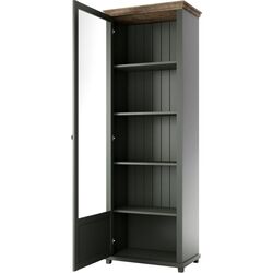 Vitrina Helvetia Evora №05 1D Green/Lefkas Oak (stanga) Thumb