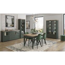 Vitrina Helvetia Evora №05 1D Green/Lefkas Oak (stanga) Thumb