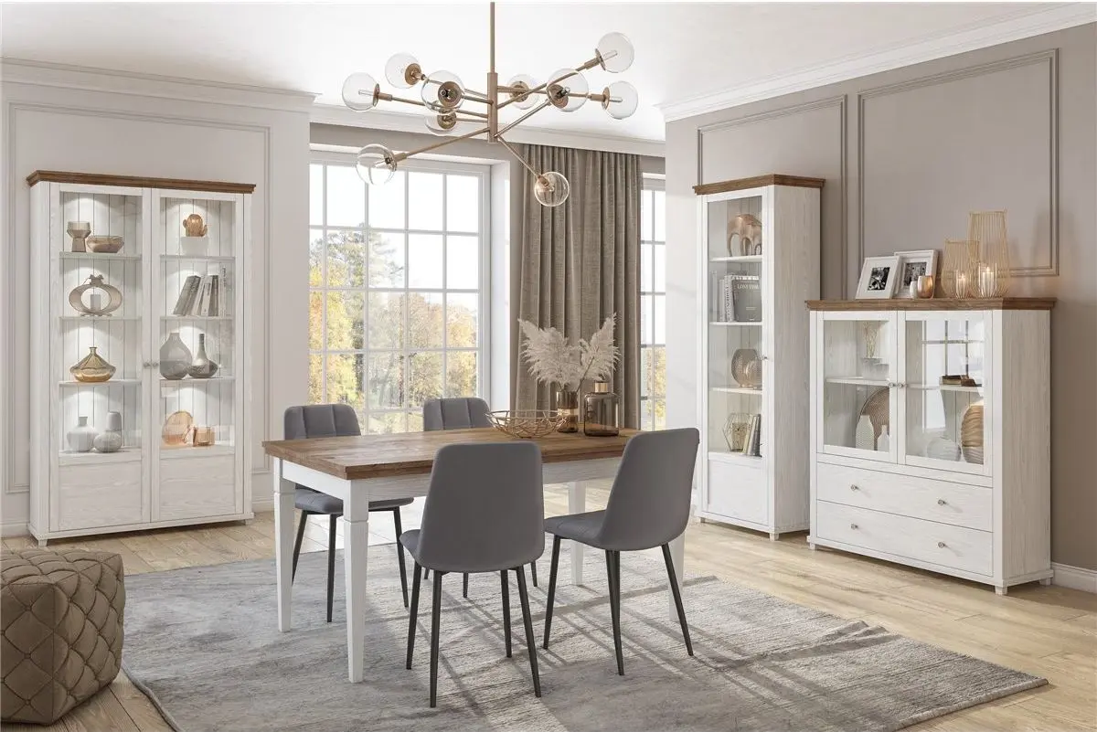 Vitrina Helvetia Evora №05 1D Left (Ash Abisko White/Lefkas Oak)