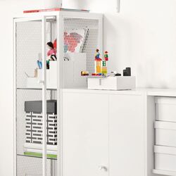 Dulap-Vitrina Ikea Baggebo metal/sticla 34x30x116 (Alb) Thumb