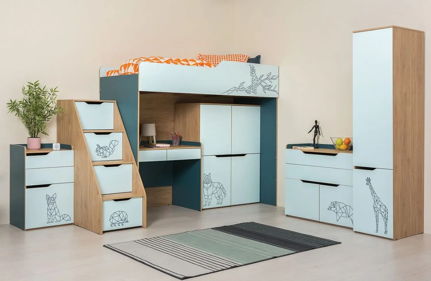 Пенал Mobi Гудвин 08.53 (Гикори Рокфорд Натуральный/Бензин/Мята) - 4