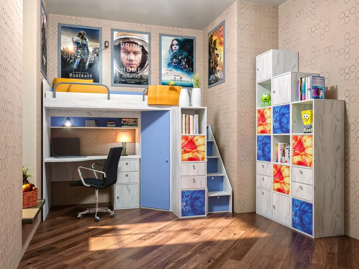 Пенал Mobi Тетрис 1 314 (Дуб Крафт Белый/Космос) - 2