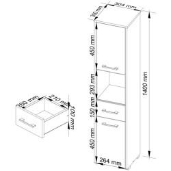 Penal Akord Fin 30 2D1SZ1W (White/Sonoma Oak) Thumb